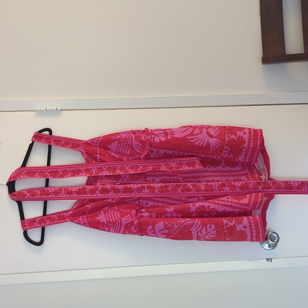 EUC XL Farm Rio Red And Pink Romper